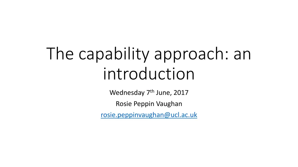 the capability approach an introduction