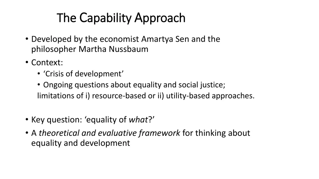 the the c c apability apability a a pproach
