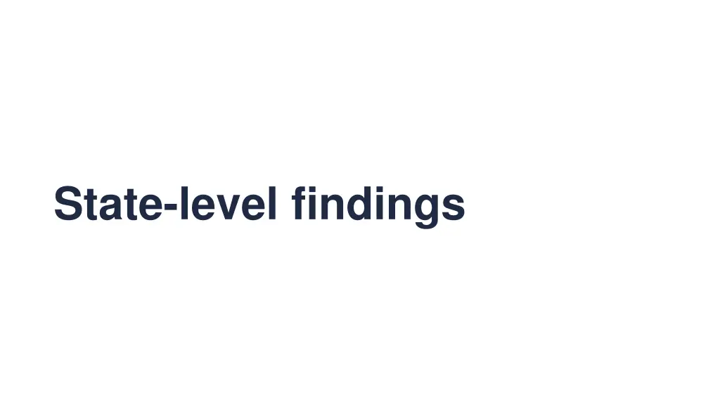 state level findings