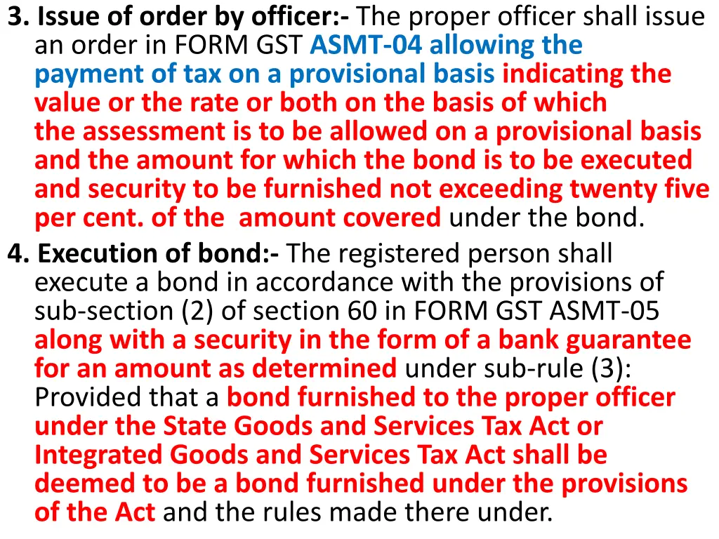 3 issue of order by officer the proper officer