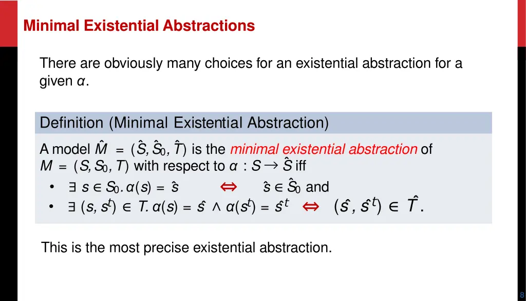 minimal existential abstractions