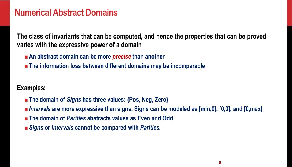 numerical abstract domains