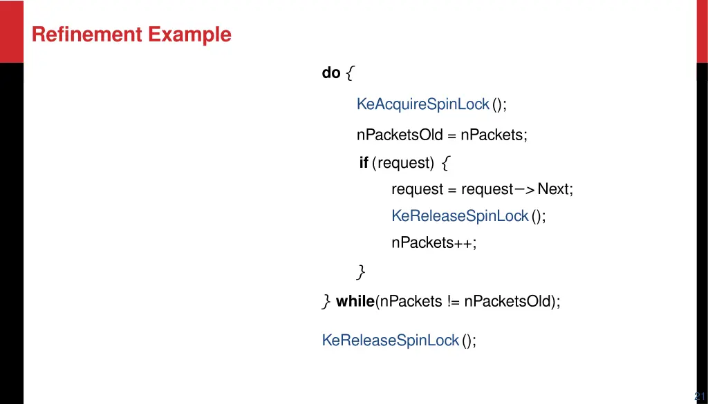 refinement example