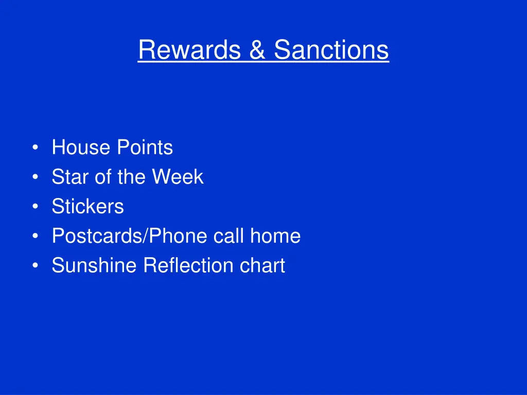 rewards sanctions
