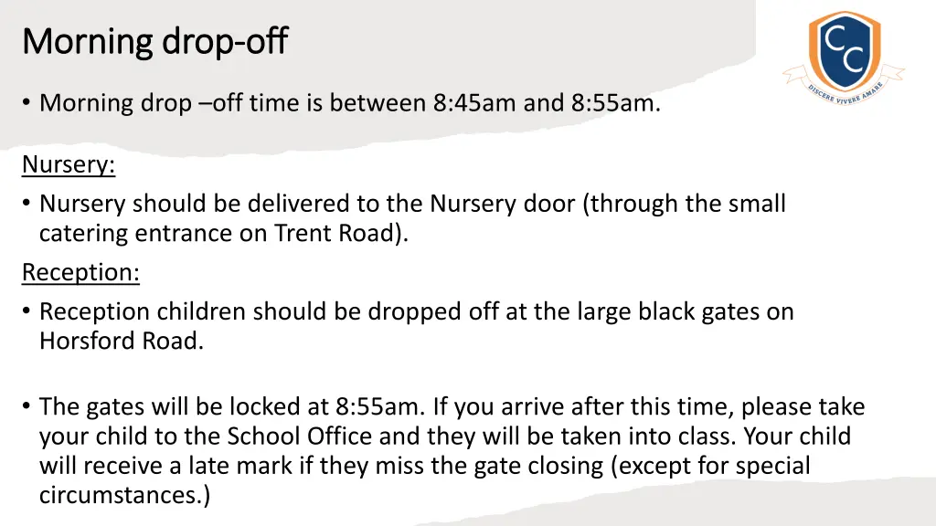 morning drop morning drop off