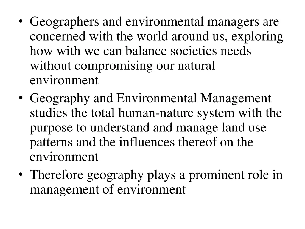 geographers and environmental managers