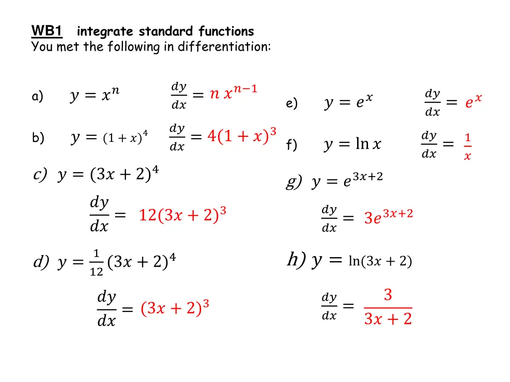 wb1 integrate standard functions
