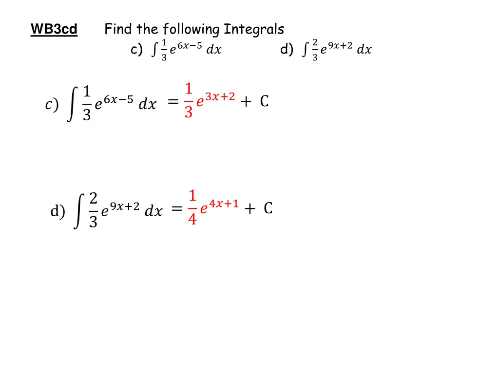 wb3cd find the following integrals c 1