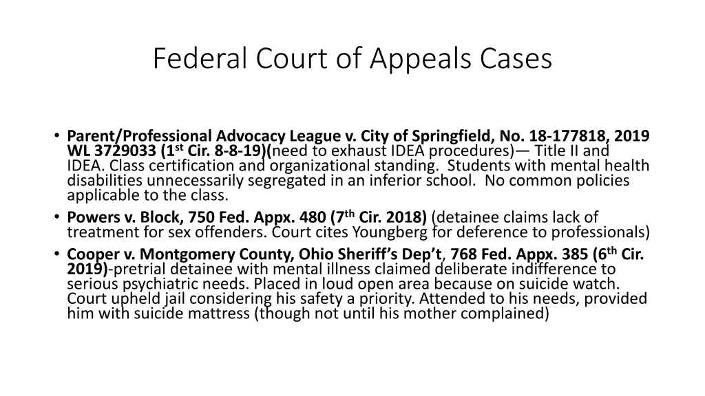 federal court of appeals cases