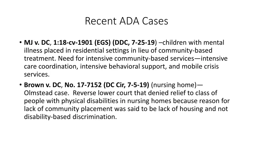 recent ada cases