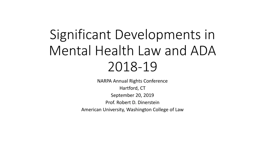 significant developments in mental health