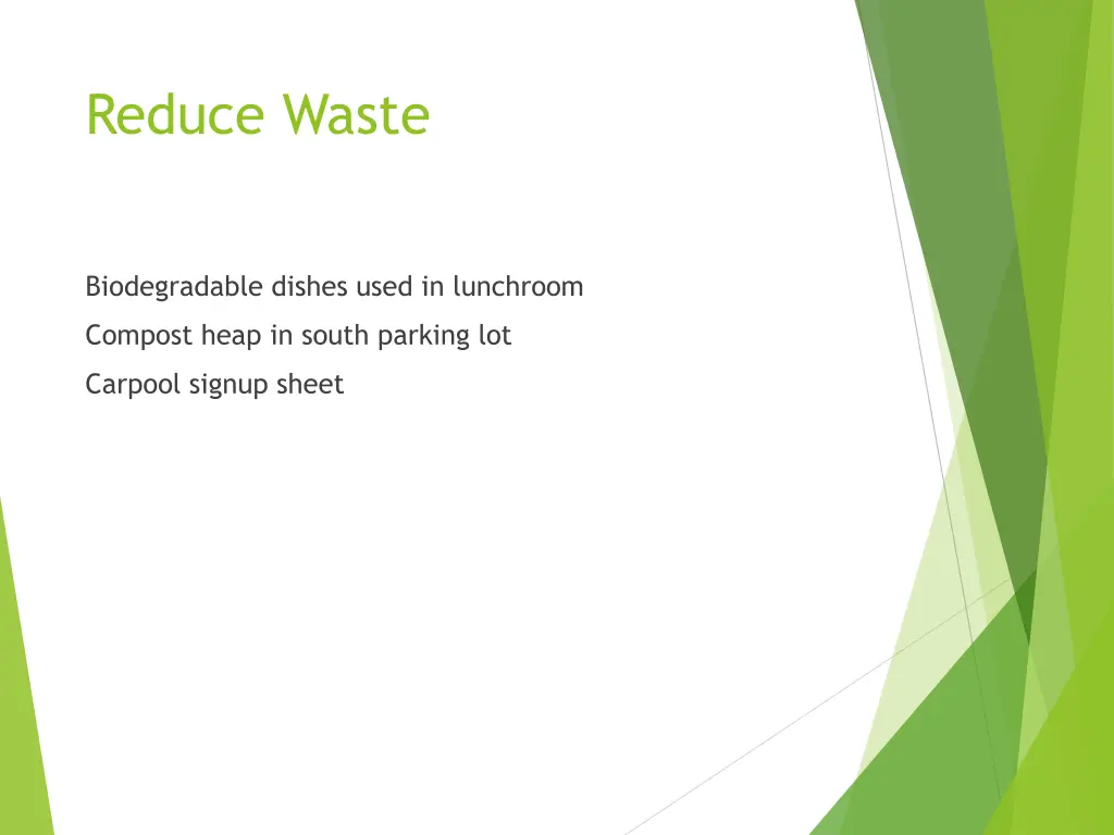reduce waste