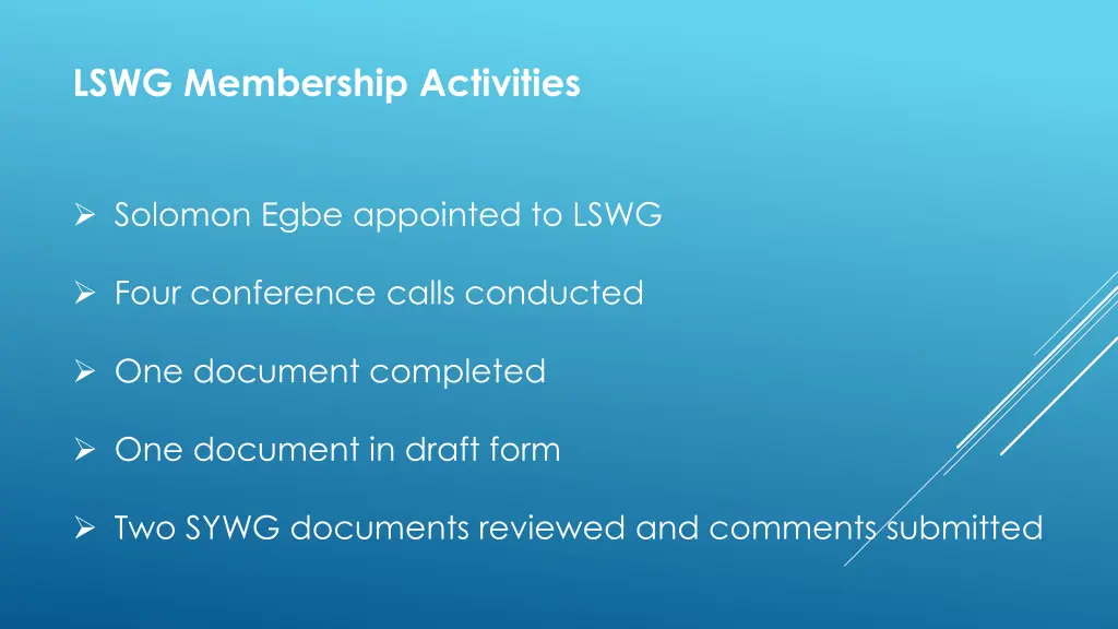 lswg membership activities
