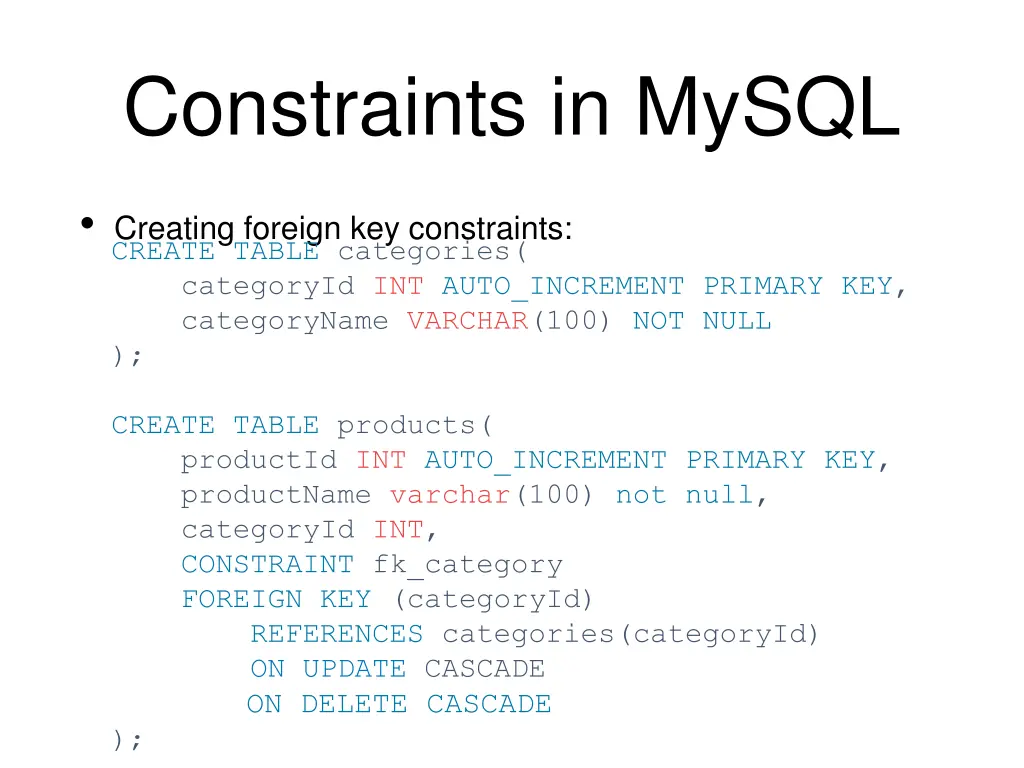 constraints in mysql 15