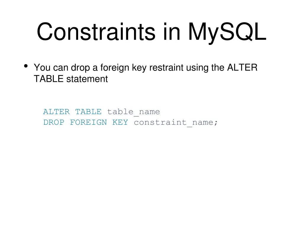 constraints in mysql 16