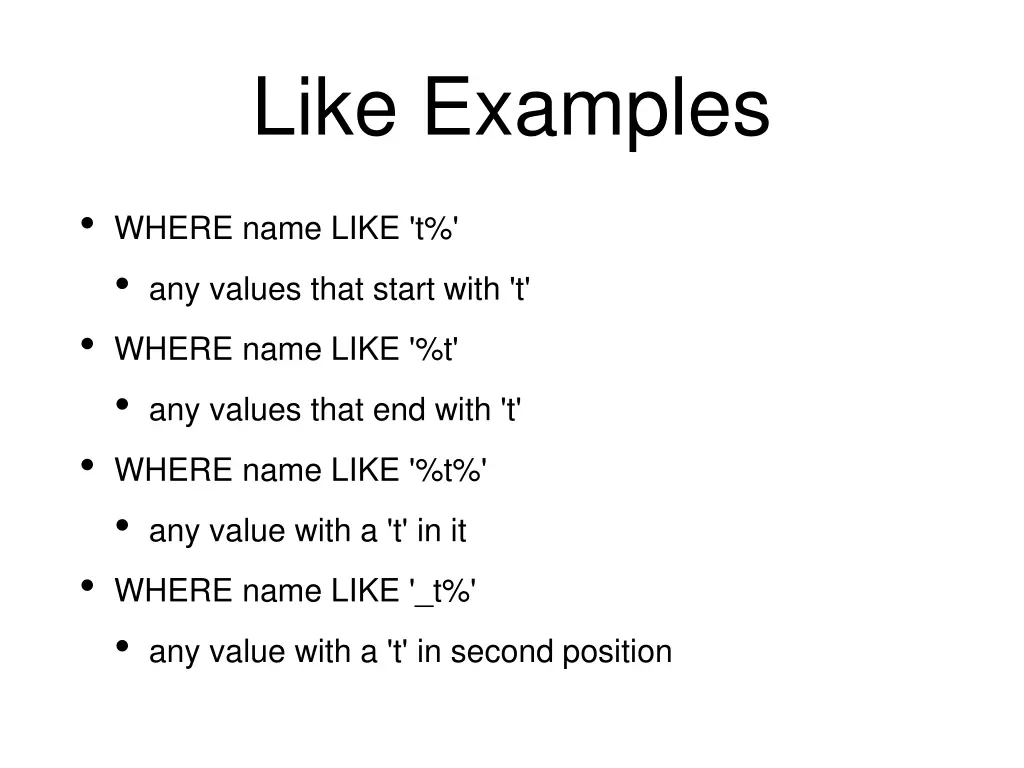 like examples
