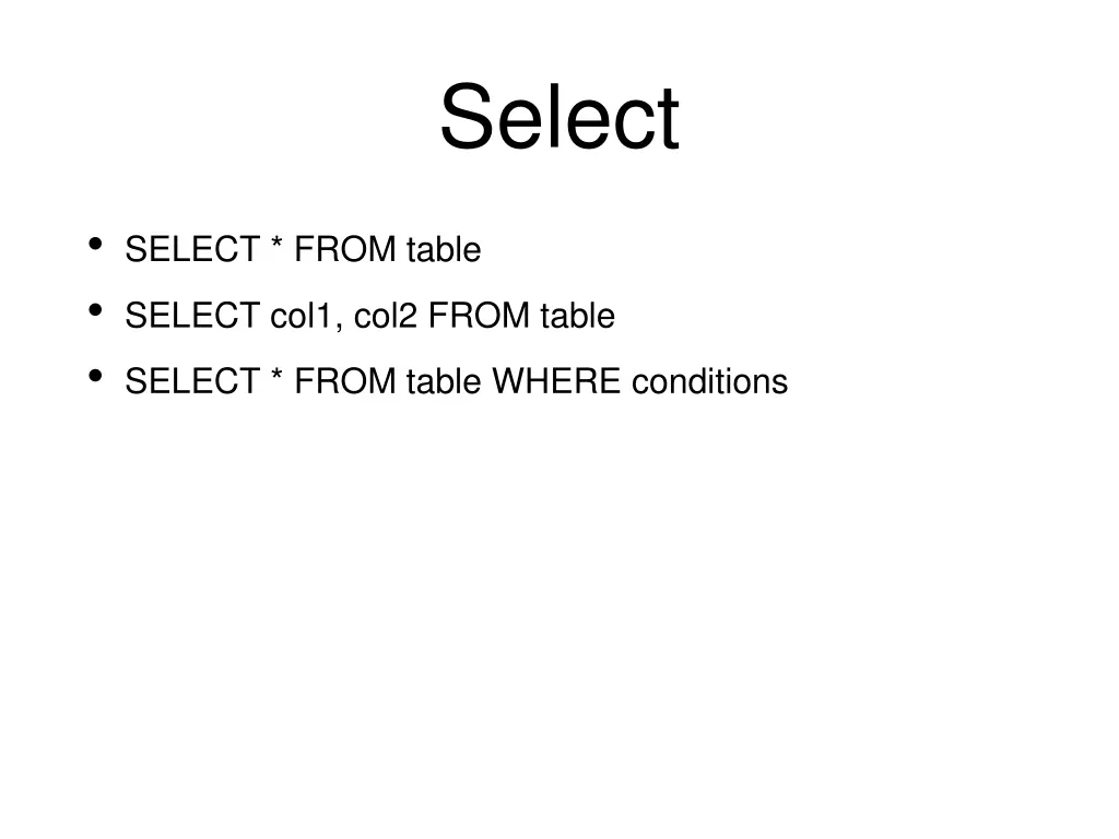 select 1