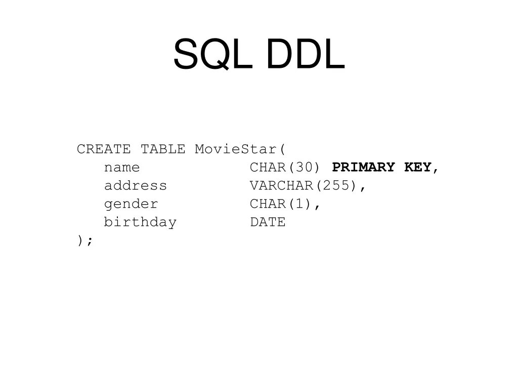 sql ddl 12