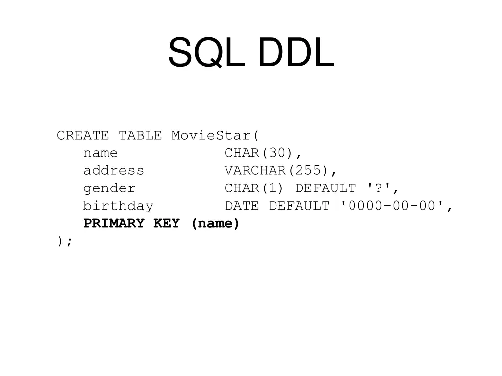 sql ddl 13