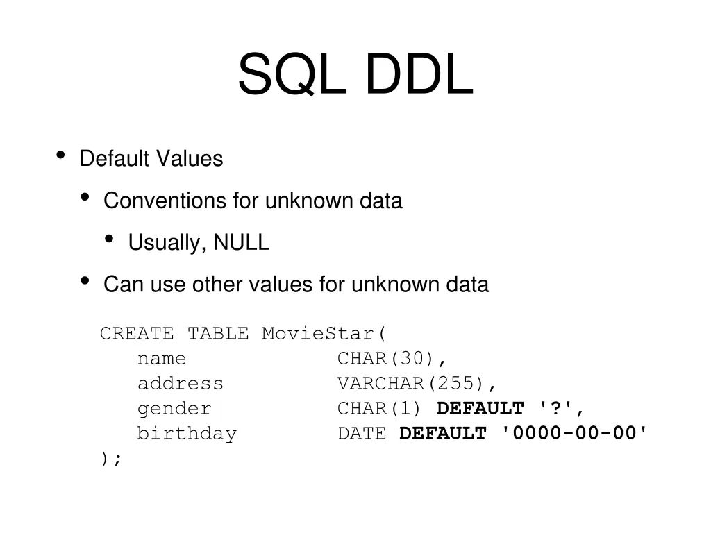 sql ddl 9