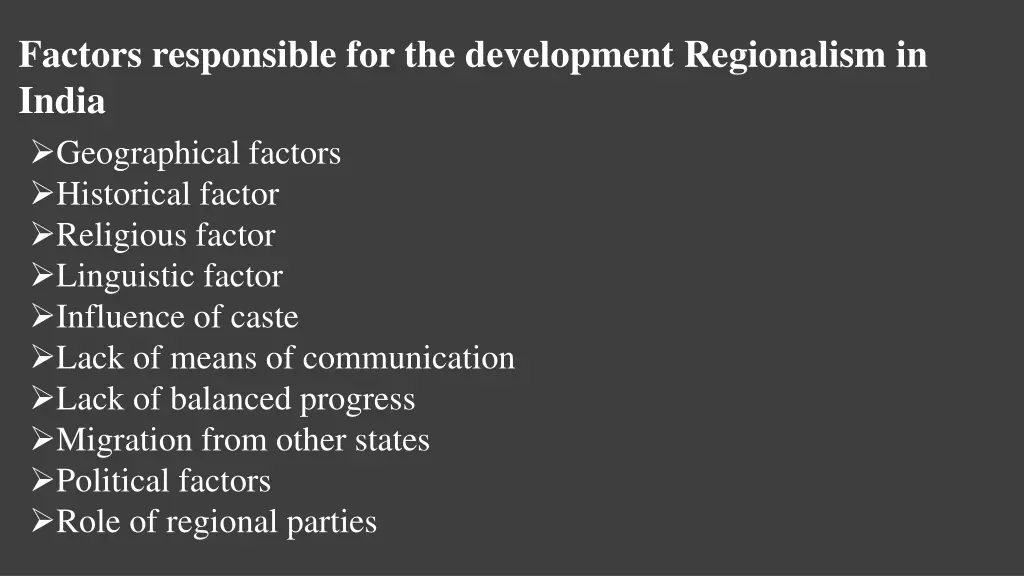 factors responsible for the development