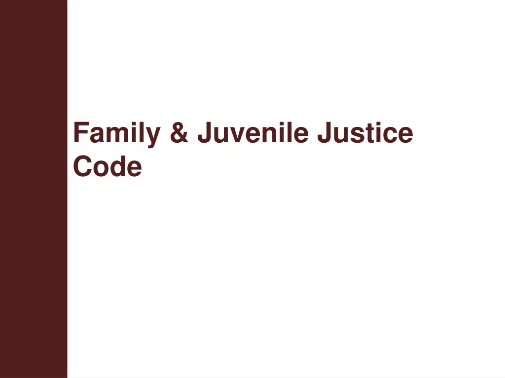family juvenile justice code