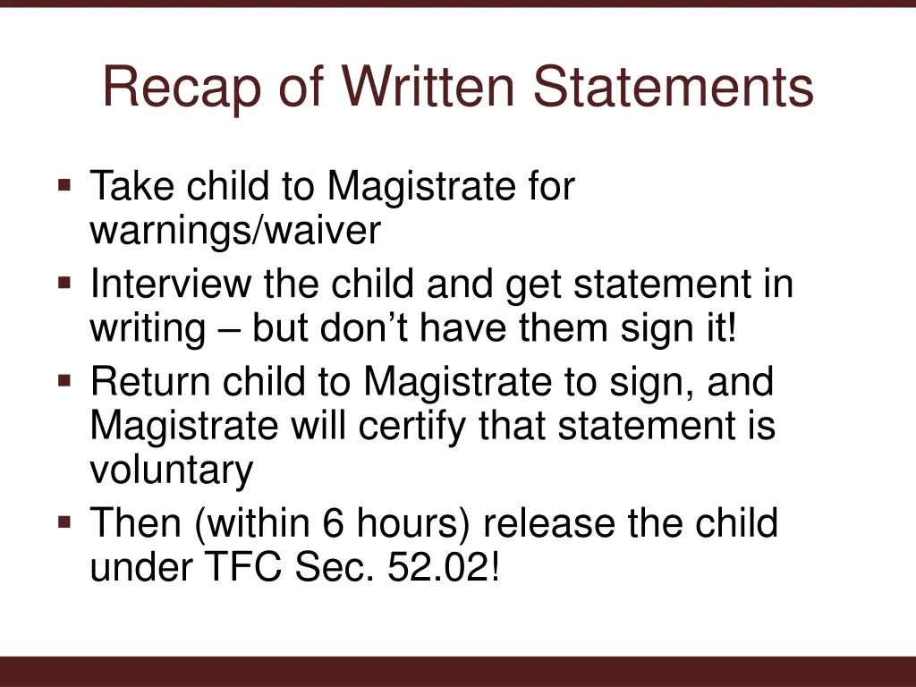 recap of written statements 1