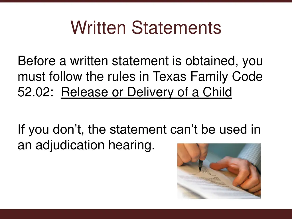 written statements