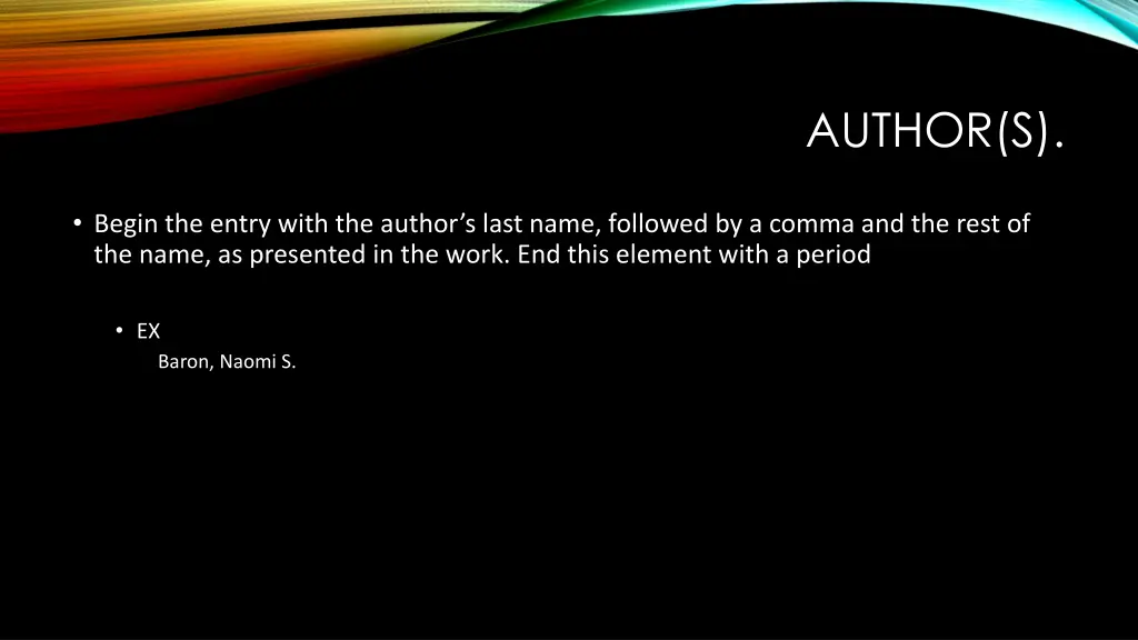 author s