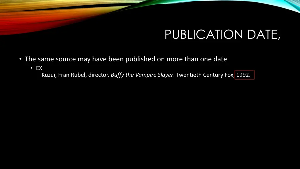 publication date