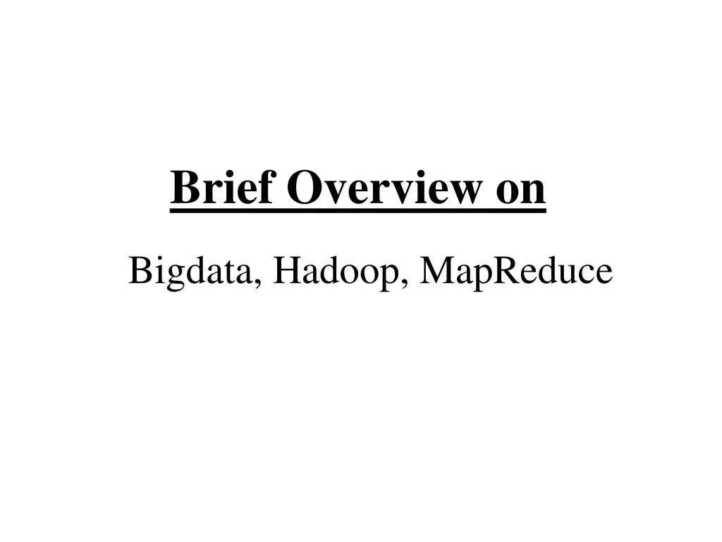 brief overview on