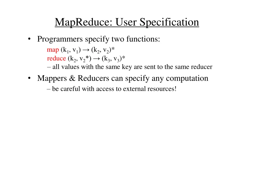 mapreduce user specification 1