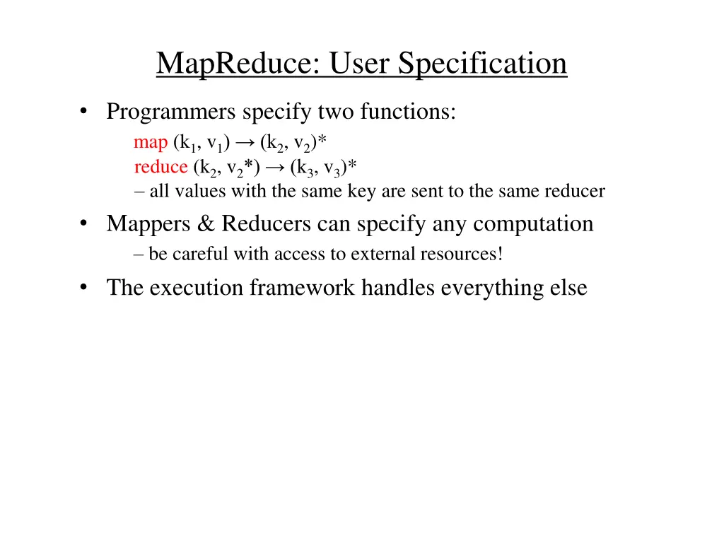 mapreduce user specification 2