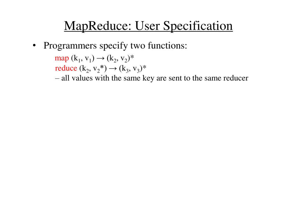 mapreduce user specification