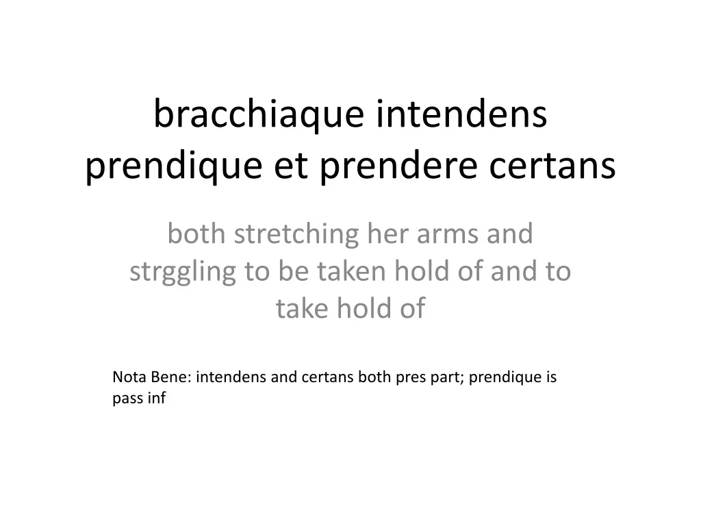 bracchiaque intendens prendique et prendere