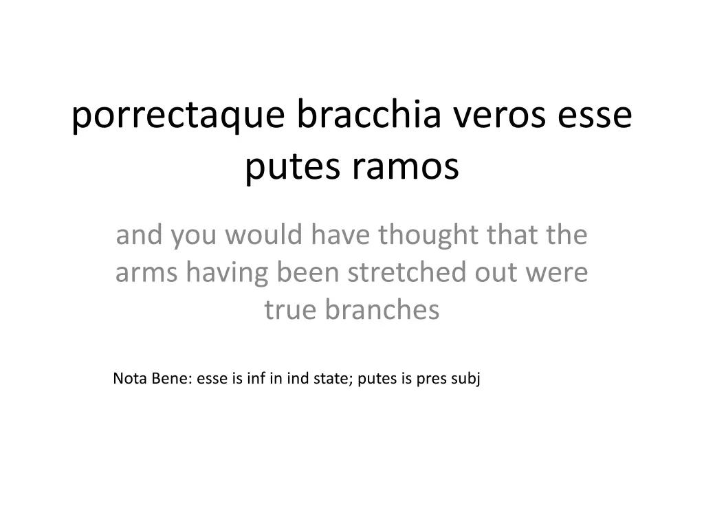 porrectaque bracchia veros esse putes ramos