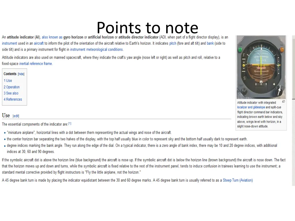 points to note