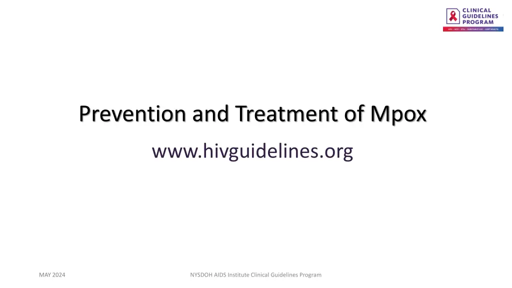 prevention and treatment of mpox