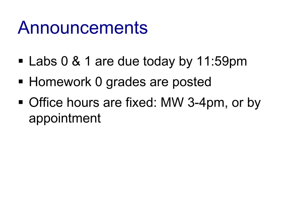 announcements