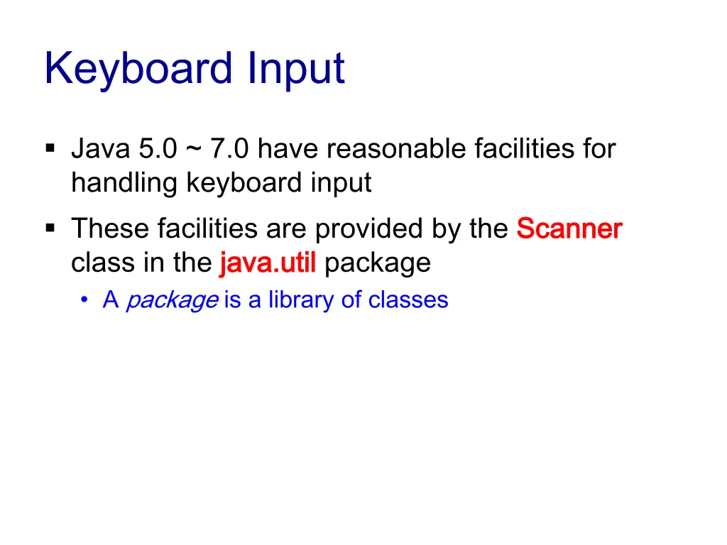 keyboard input