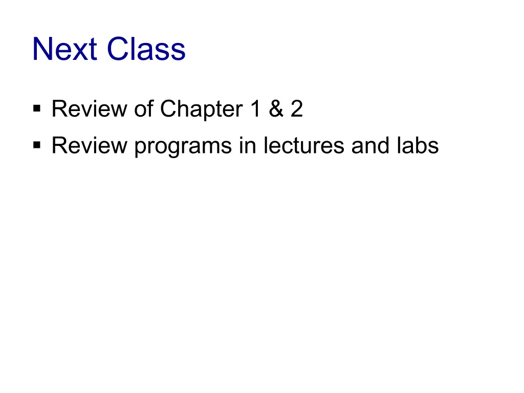 next class