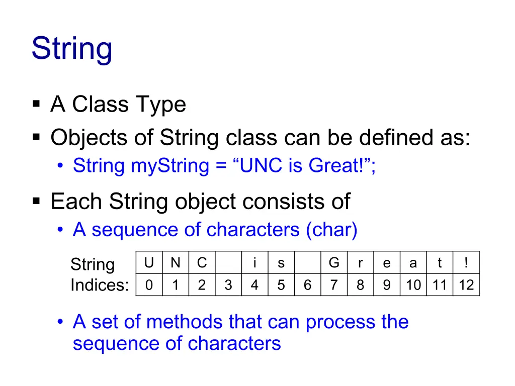 string