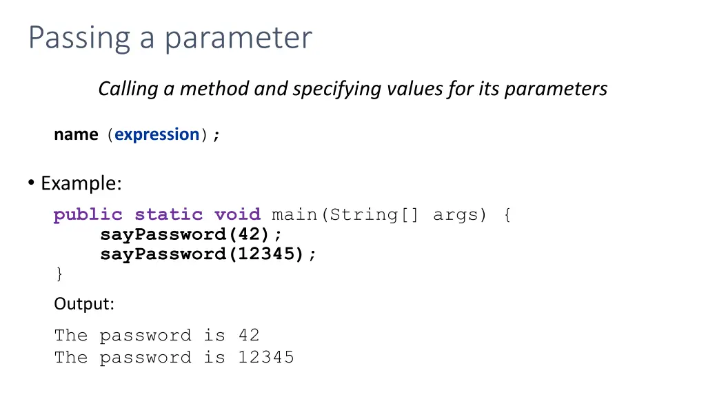 passing a parameter