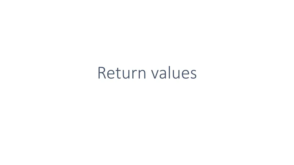 return values