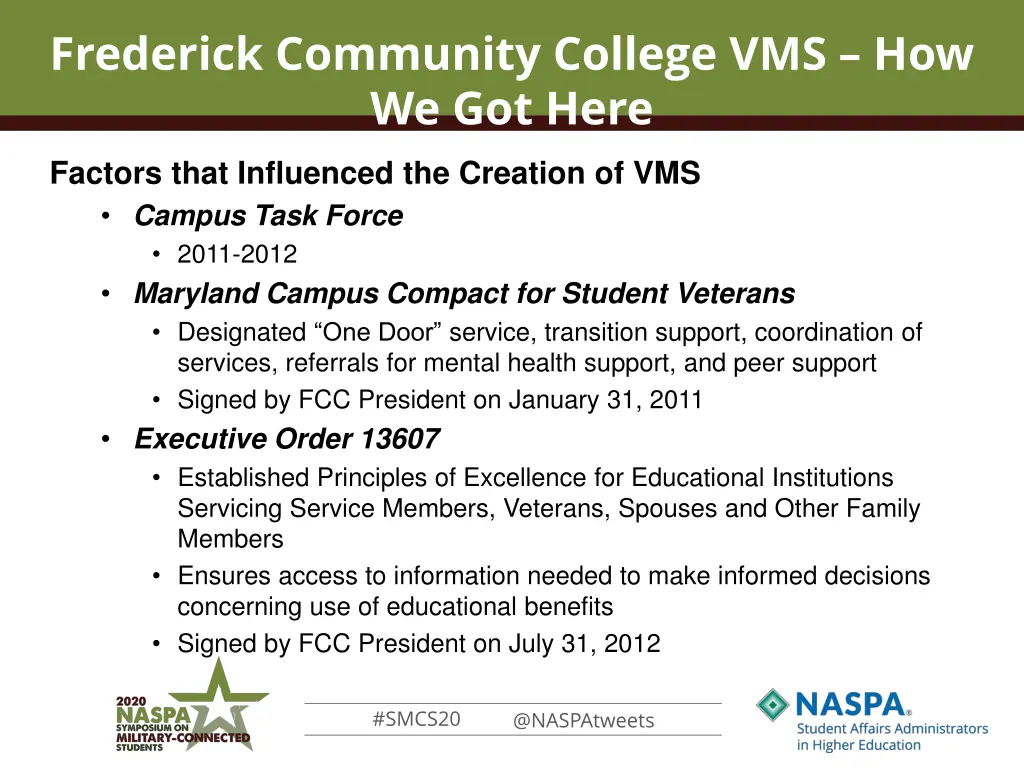 frederick community college vms how we got here