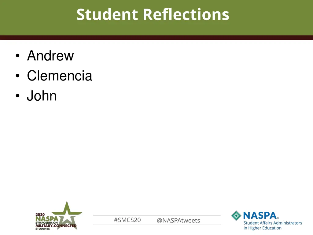student reflections