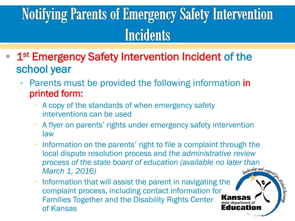 notifying parents of emergency safety 1