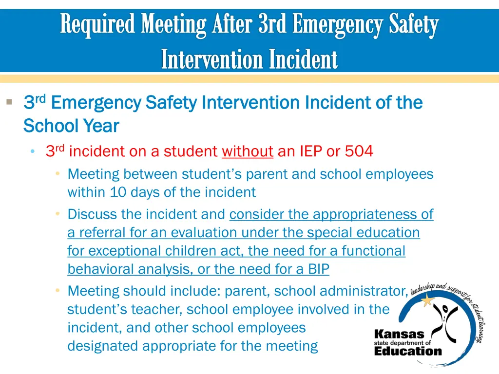 required meeting after 3rd emergency safety 1