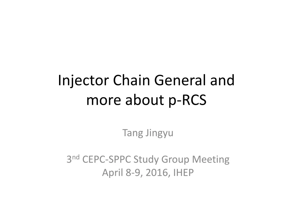injector chain general and more about p rcs