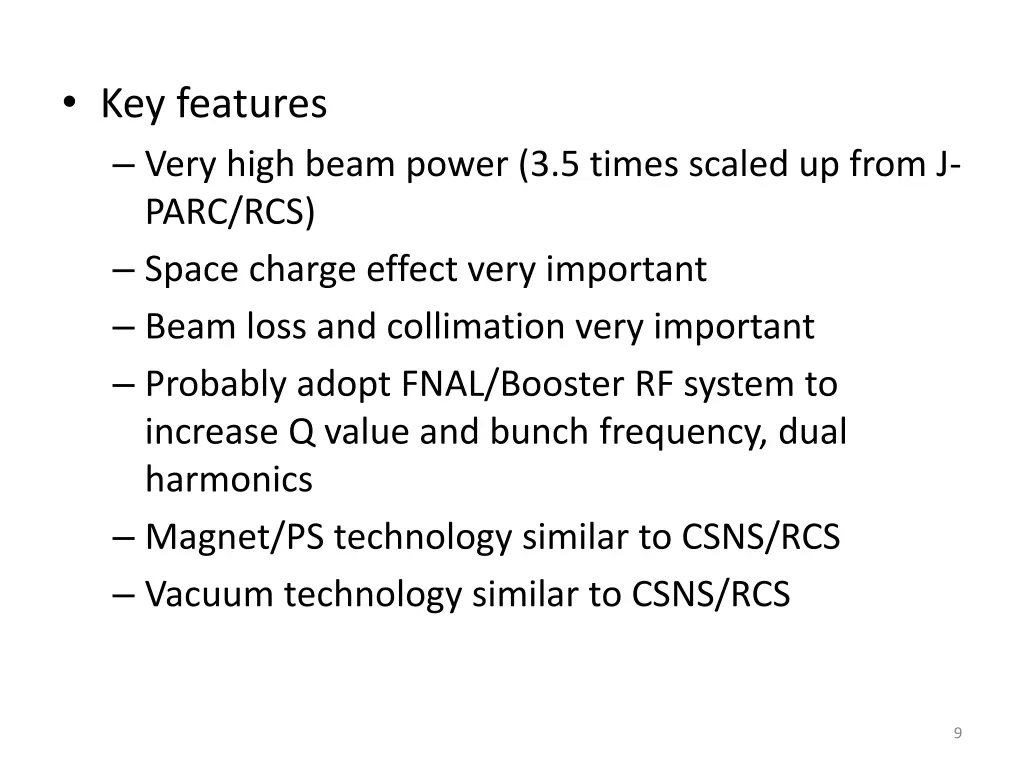 key features very high beam power 3 5 times